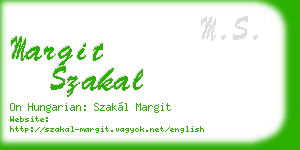 margit szakal business card